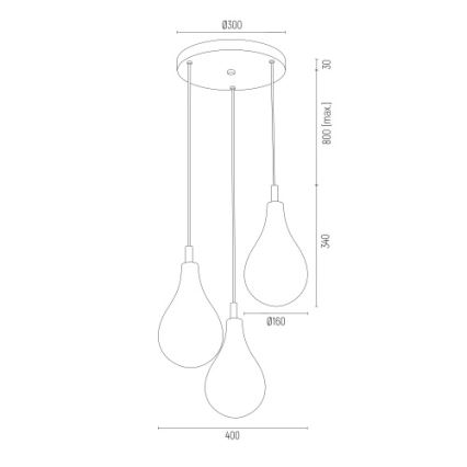 Argon 6105 - Підвісна люстра OAKLAND 3xG9/6W/230V чорний