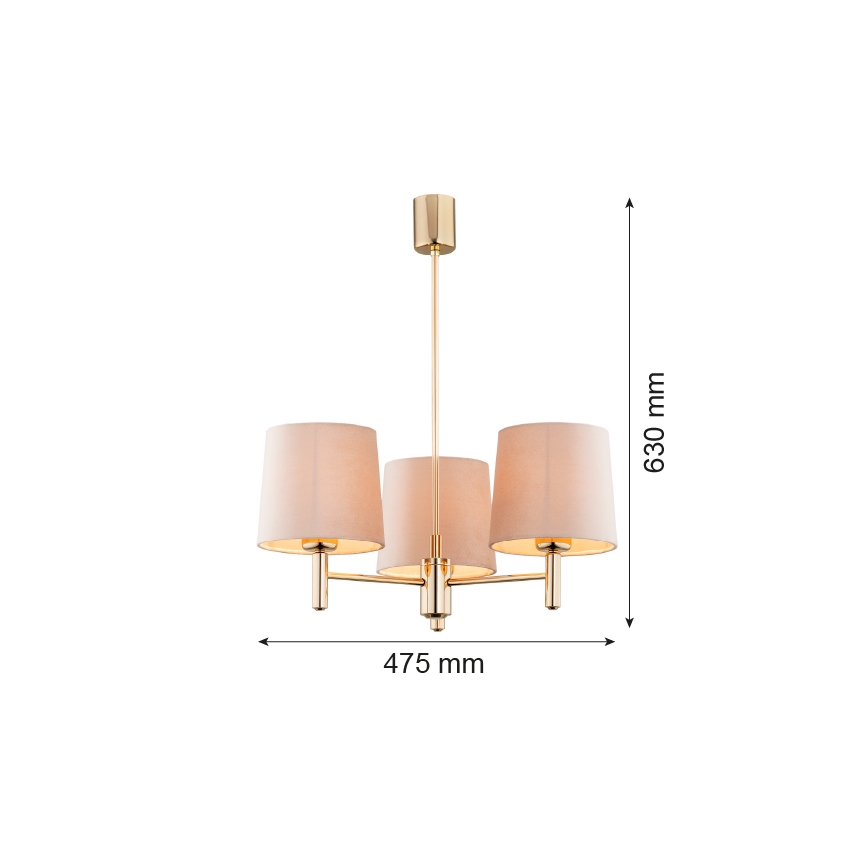 Argon 6109 - Люстра на штанге PONTE 3xE27/15W/230V бежевая
