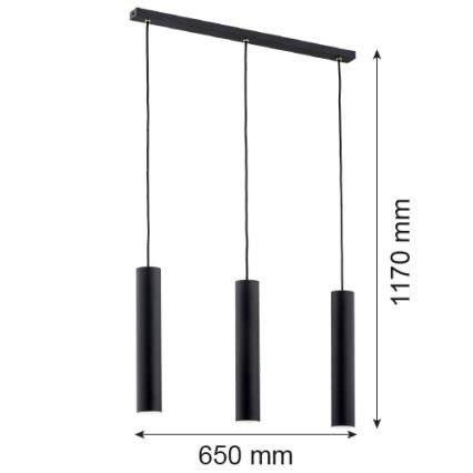 Argon 6112 - Люстра на тросе GOMERA 3xGU10/5W/230V черная