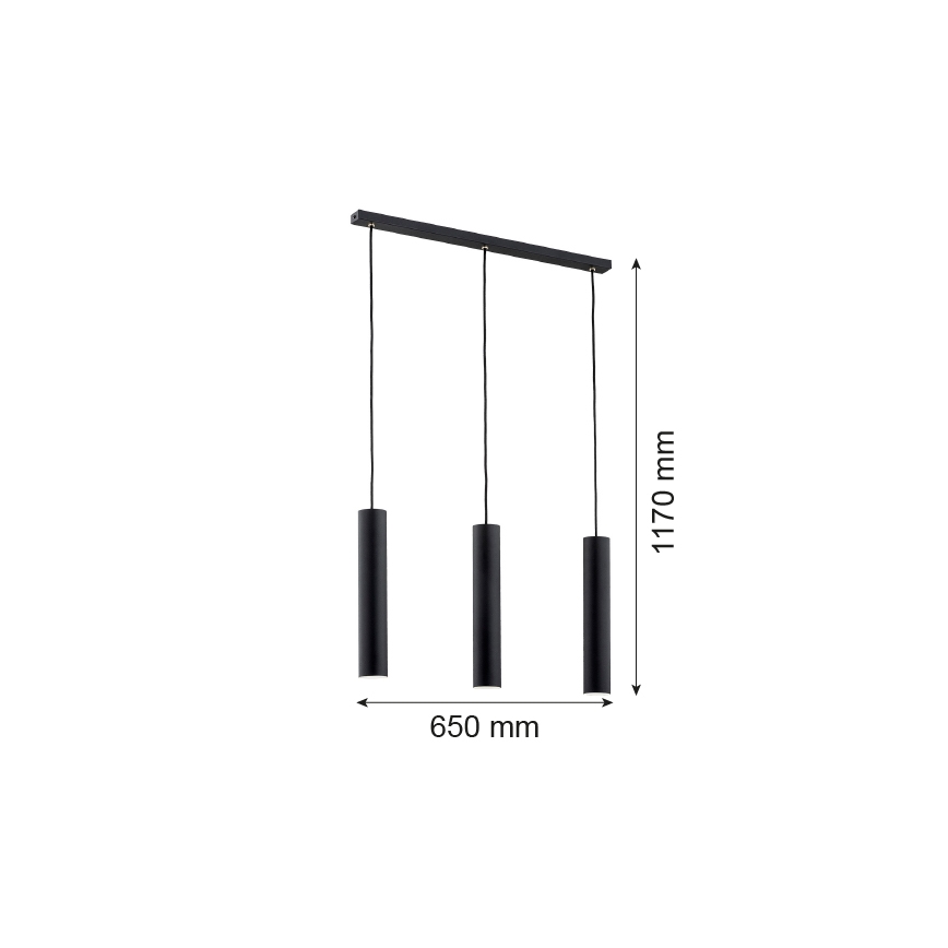 Argon 6112 - Підвісна люстра GOMERA 3xGU10/5W/230V чорний