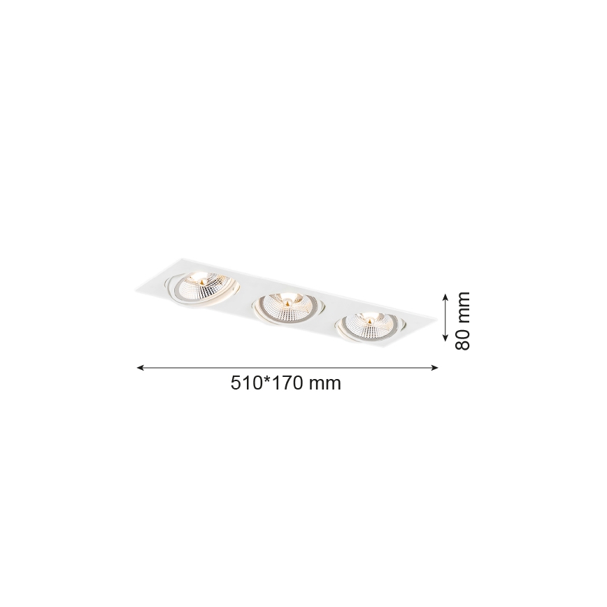 Argon 6115 - Светодиодный встраиваемый светильник OLIMP 3xGU10-AR111/12W/230V белый
