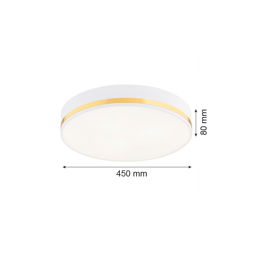 Argon 6138 - Потолочный светильник AMORE 3xE27/15W/230V ⌀ 45 cm белая/золотая