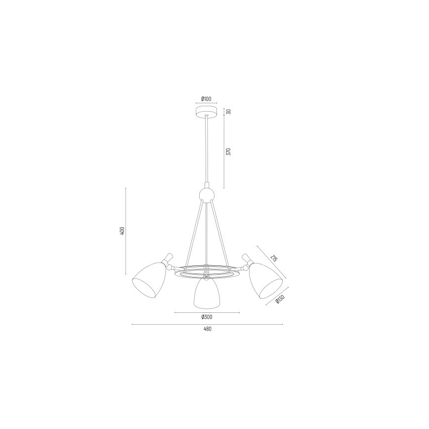 Argon 6148 - Люстра на штанге CHARLOTTE 3xE27/15W/230V белая/золотая