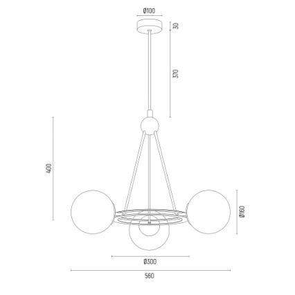 Argon 6150 - Люстра на штанге AMALFI 3xE27/15W/230V черная/белая