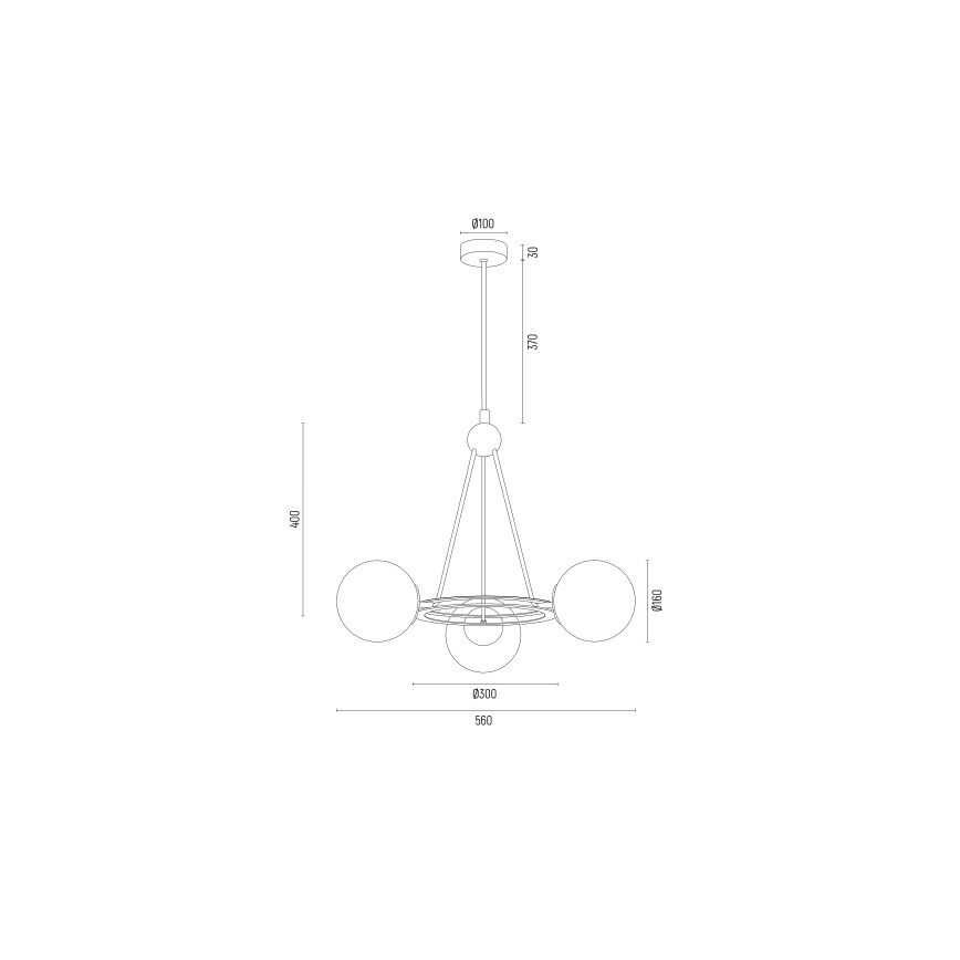 Argon 6150 - Люстра на штанге AMALFI 3xE27/15W/230V черная/белая