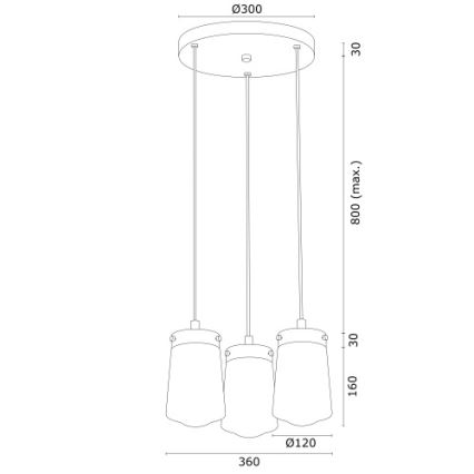 Argon 6164 - Люстра на тросе PASADENA 3xE27/15W/230V золотая/белая