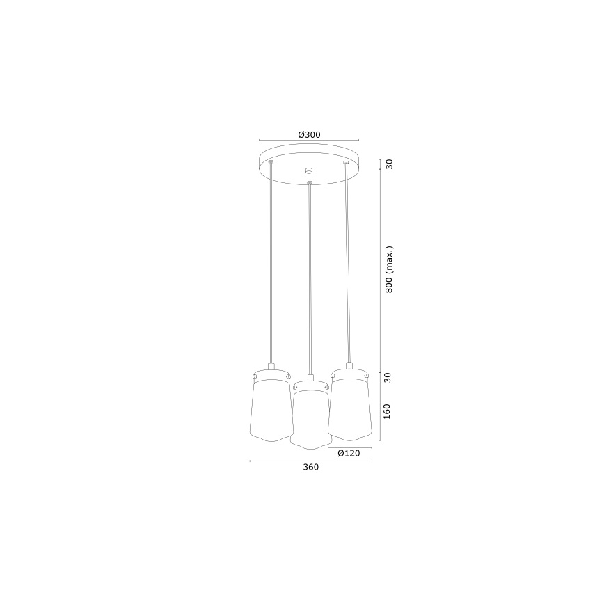 Argon 6164 - Підвісна люстра PASADENA 3xE27/15W/230V золотий/білий