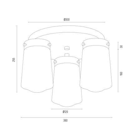 Argon 6165 - Пристельова люстра PASADENA 3xE27/15W/230V золотий/білий