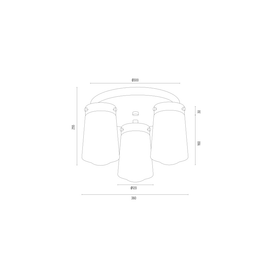 Argon 6165 - Пристельова люстра PASADENA 3xE27/15W/230V золотий/білий