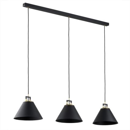 Argon 6174 - Підвісна люстра ORTE 3xE27/15W/230V чорний