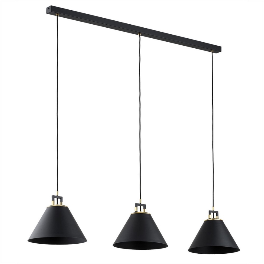 Argon 6174 - Підвісна люстра ORTE 3xE27/15W/230V чорний