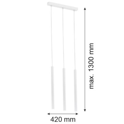 Argon 6178 - Подвесная люстра ETNA 3xG9/6W/230V белая