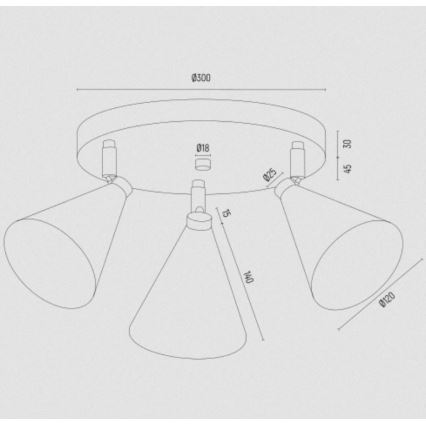Argon 6244 - Точковий світильник LUCINDA 3xE14/7W/230V чорний