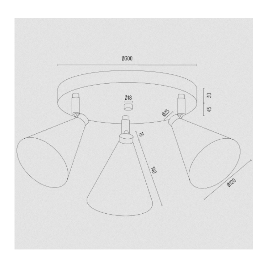 Argon 6244 - Точковий світильник LUCINDA 3xE14/7W/230V чорний