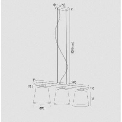 Argon 6250 - Подвесная люстра ARDEN 3xE27/15W/230V золотистый