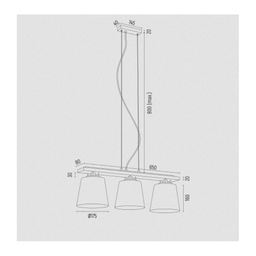 Argon 6250 - Подвесная люстра ARDEN 3xE27/15W/230V золотистый