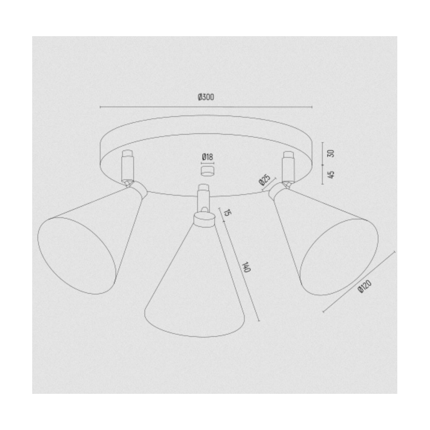 Argon 6262 - Точечный светильник LUCINDA 3xE14/7W/230V черный/золотой
