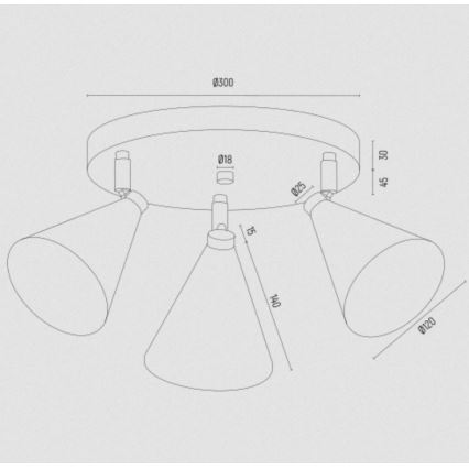 Argon 6262 - Точковий світильник LUCINDA 3xE14/7W/230V чорний/золотий