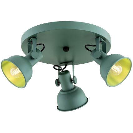 Argon 6265 - Точечный светильник LENORA 3xE14/7W/230V зеленый