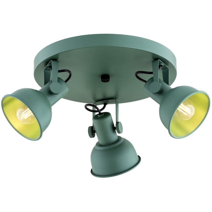 Argon 6265 - Точечный светильник LENORA 3xE14/7W/230V зеленый