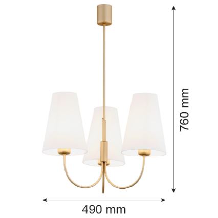 Argon 6267 - Люстра на штанге SAFIANO 3xE27/15W/230V золотистый