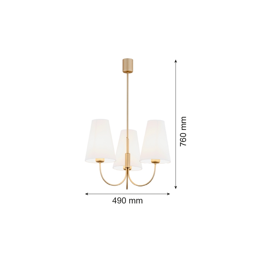 Argon 6267 - Люстра на штанге SAFIANO 3xE27/15W/230V золотистый