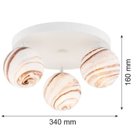 Argon 6291 - Потолочный светильник FABIO 3xE14/7W/230V алебастр белый