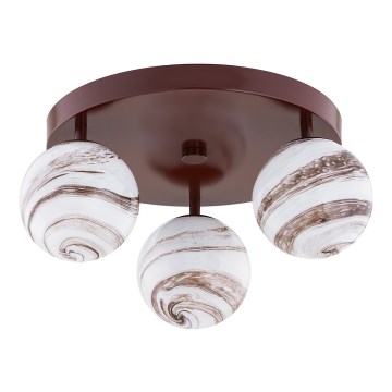 Argon 6292 - Потолочный светильник FABIO 3xE14/7W/230V алебастр коричневый