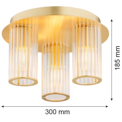 Argon 6304 - Потолочный светильник HAMPTON 3xE14/7W/230V золотистый
