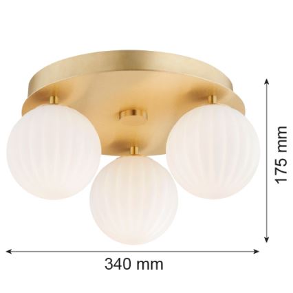 Argon 6305 - Стельовий світильник PALOMA 3xE14/7W/230V золотий/білий