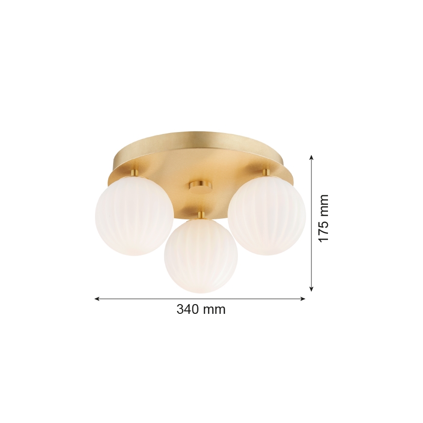 Argon 6305 - Стельовий світильник PALOMA 3xE14/7W/230V золотий/білий