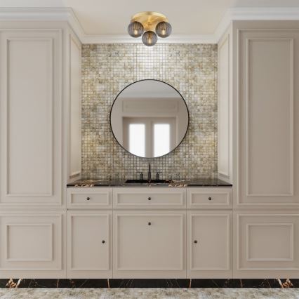 Argon 6308 - Стельовий світильник PALOMA 3xE14/7W/230V золотий/чорний