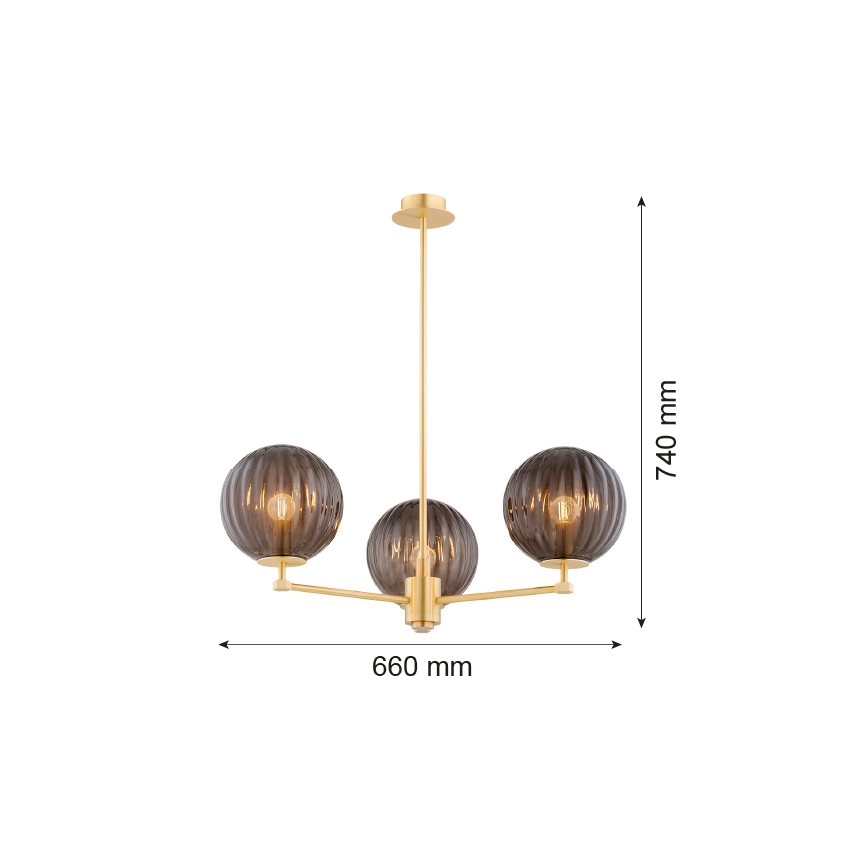 Argon 6310 - Люстра на штанге PALOMA 3xE14/7W/230V золотистый/черный