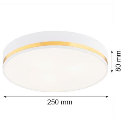 Argon 7034 - Потолочный светильник AMORE 2xE27/15W/230V ⌀ 25 cm белая/золотая