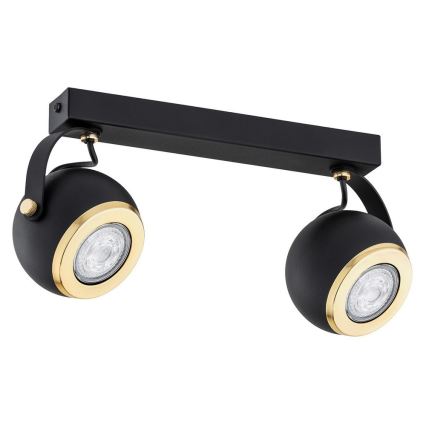 Argon 7039 - Точечный светильник KOS PLUS 2xGU10/5W/230V черная/золотая