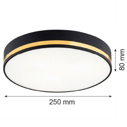 Argon 7040 - Потолочный светильник AMORE 2xE27/15W/230V ⌀ 25 cm черная/золотая