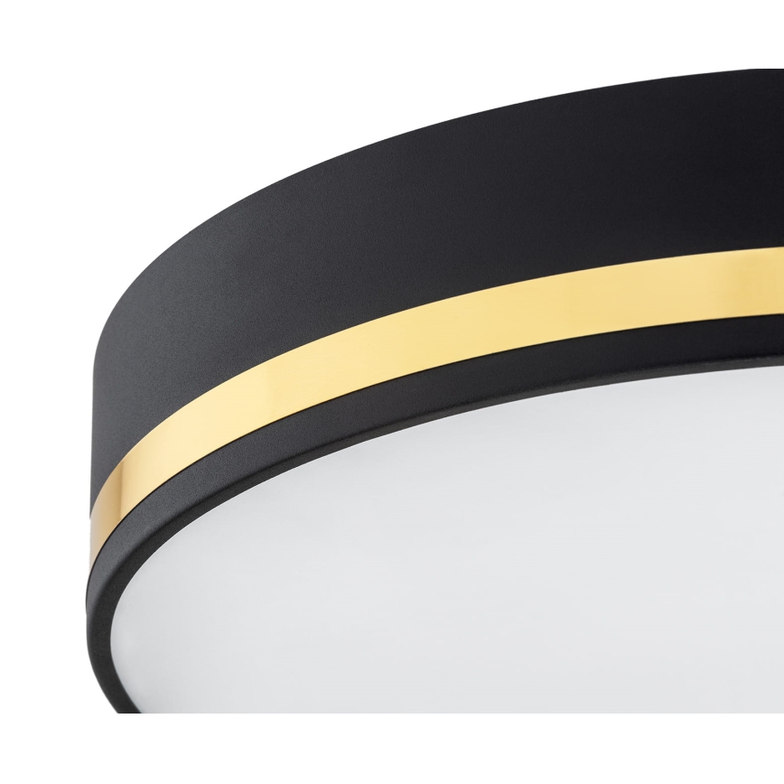 Argon 7040 - Стельовий світильник AMORE 2xE27/15W/230V діаметр 25 см чорний/золотий