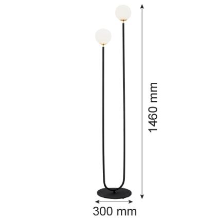 Argon 7073 - Торшер FERRONE 2xE14/7W/230V чорний/білий/золотий