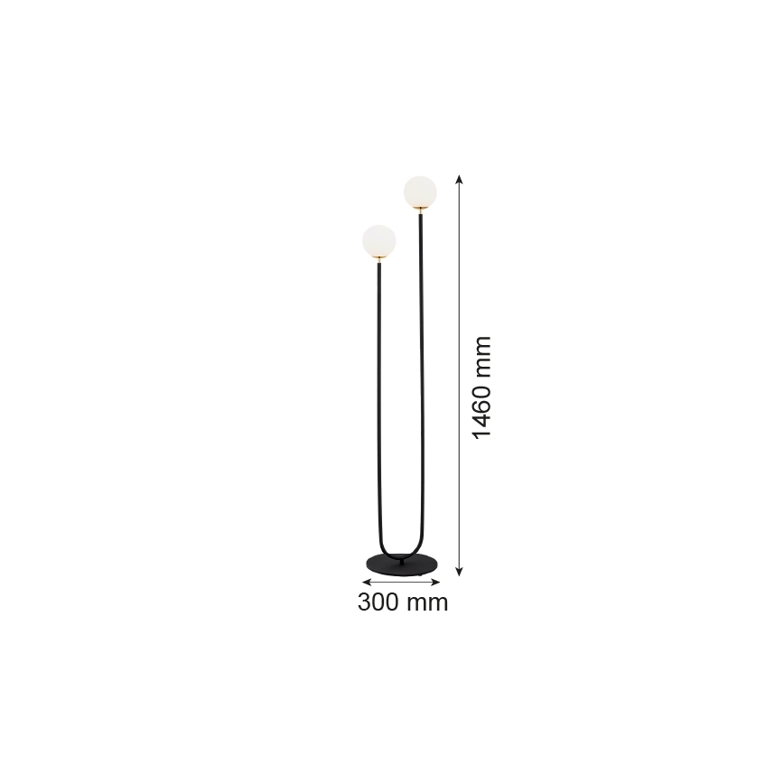 Argon 7073 - Торшер FERRONE 2xE14/7W/230V чорний/білий/золотий