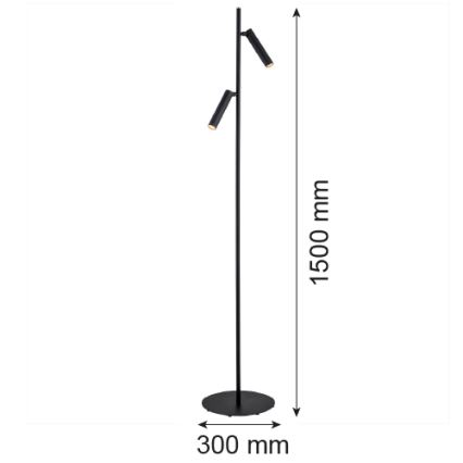 Argon 7082 - Торшер TORRE 2xG9/6W/230V чорний