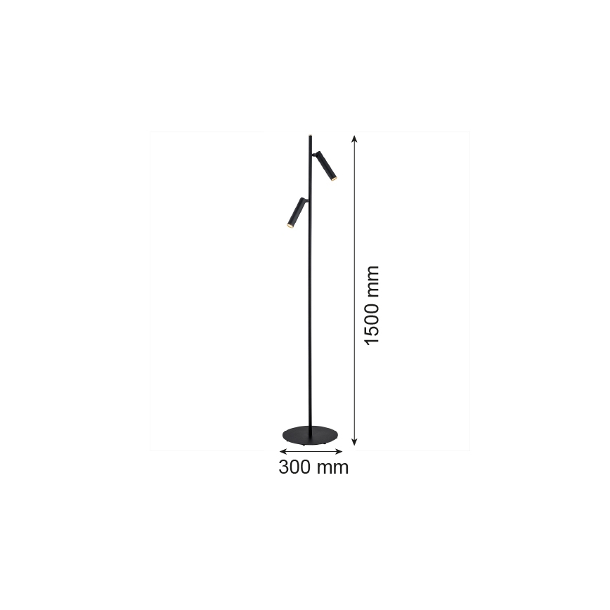 Argon 7082 - Торшер TORRE 2xG9/6W/230V чорний