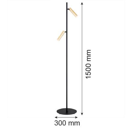 Argon 7083 - Торшер TORRE 2xG9/6W/230V черная/латунь