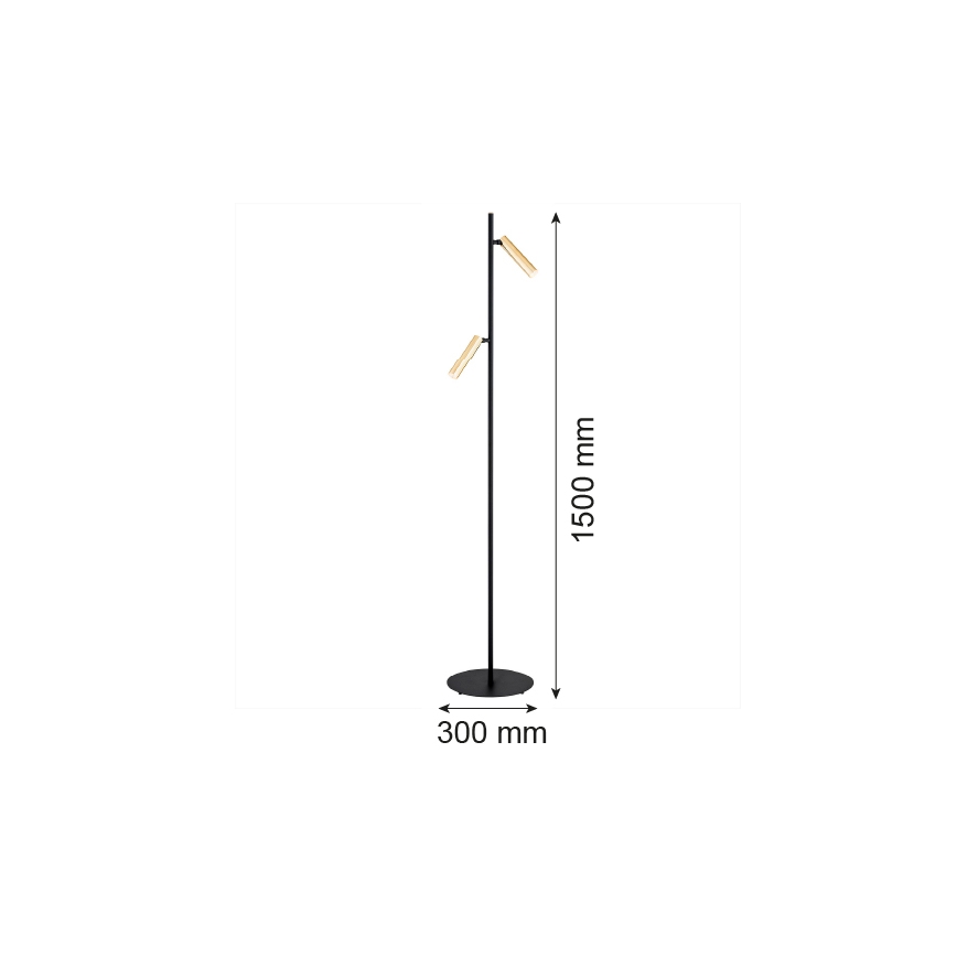 Argon 7083 - Торшер TORRE 2xG9/6W/230V чорний/латунь