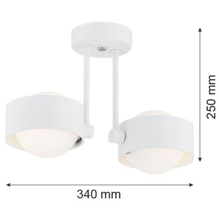Argon 7088 - Люстра на штанзі MASSIMO PLUS 2xG9/6W/230V білий