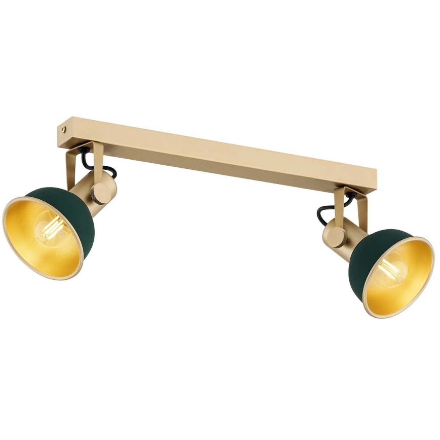 Argon 7143 - Точковий світильник LENORA 2xE14/7W/230V золотистий/зелений