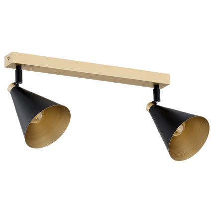 Argon 7147 - Точковий світильник LUCINDA 2xE14/7W/230V чорний/золотий