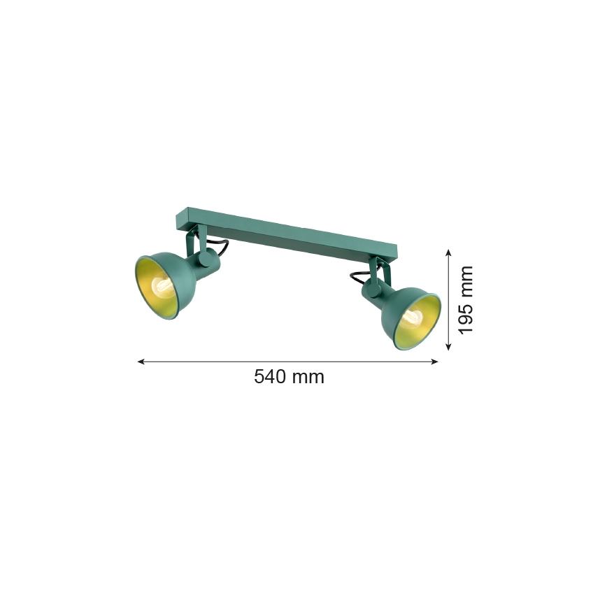 Argon 7174 - Точечный светильник LENORA 2xE14/7W/230V зеленый