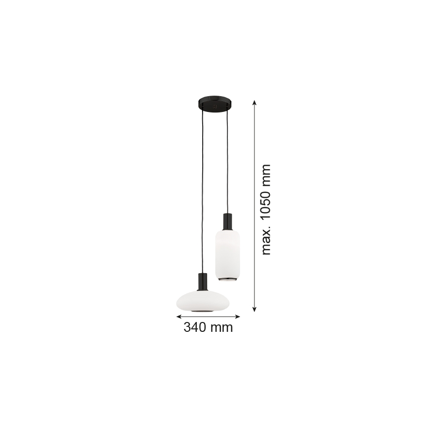 Argon 7214 - Підвісна люстра SAGUNTO PLUS 2xE27/15W/230V чорний