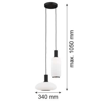 Argon 7214 - Подвесная люстра SAGUNTO PLUS 2xE27/15W/230V черный