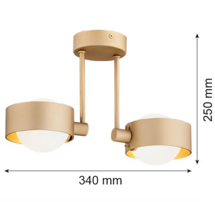 Argon 7215 - Люстра на штанзі для ванної кімнати MASSIMO PLUS 2xG9/6W/230V IP44 золотий